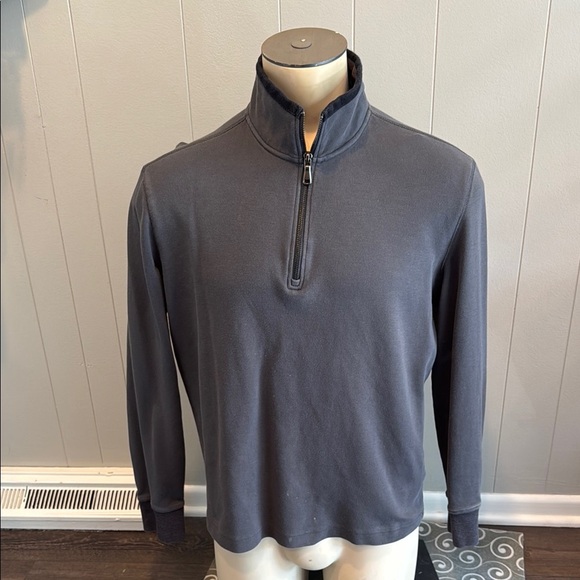 Robert Graham Men’s Large Classic Fit Charcoal Zip-Up Sweater - Picture 1 of 7